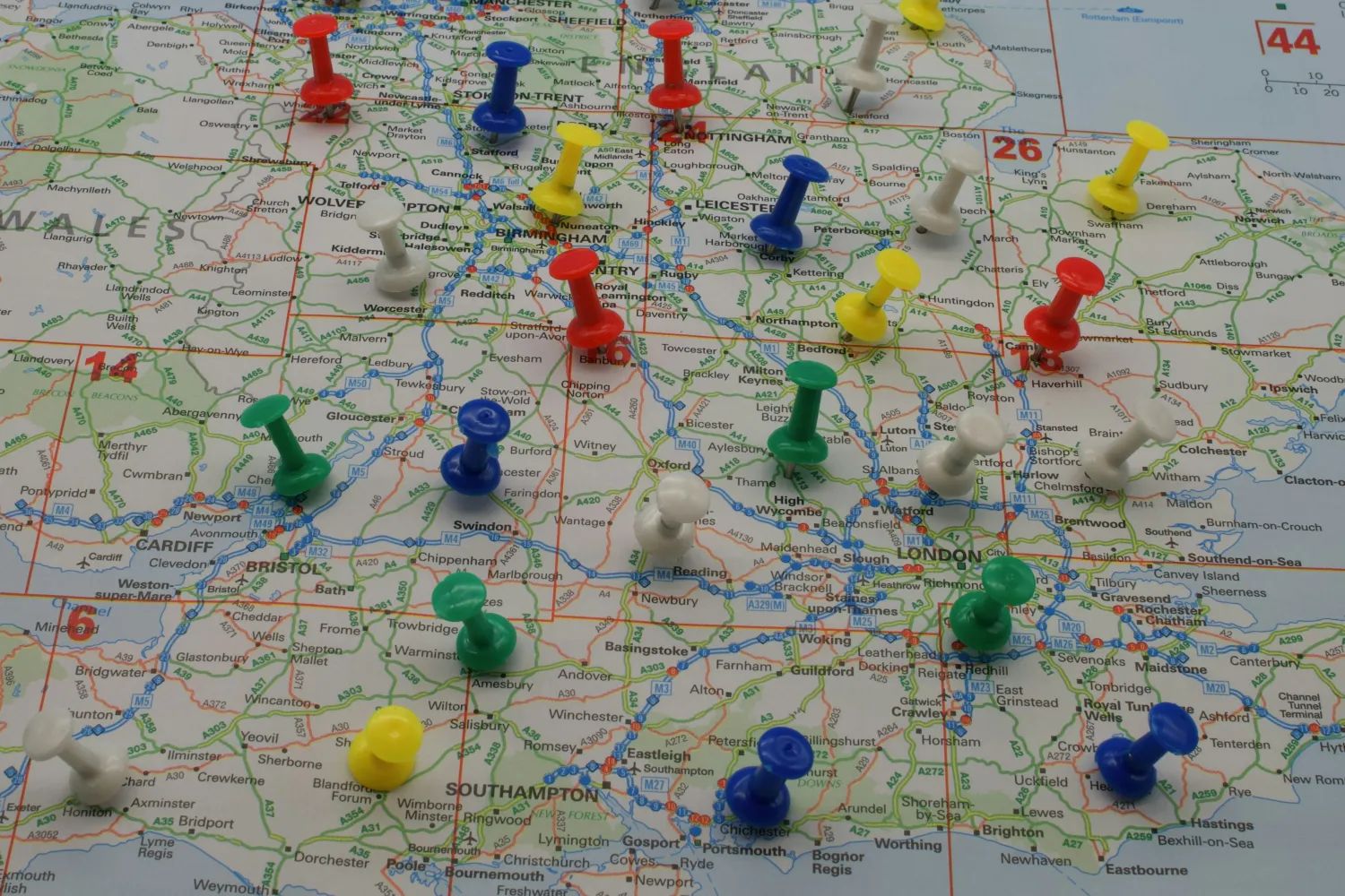 Address tracing Map with pins in it to show a people tracing service working
