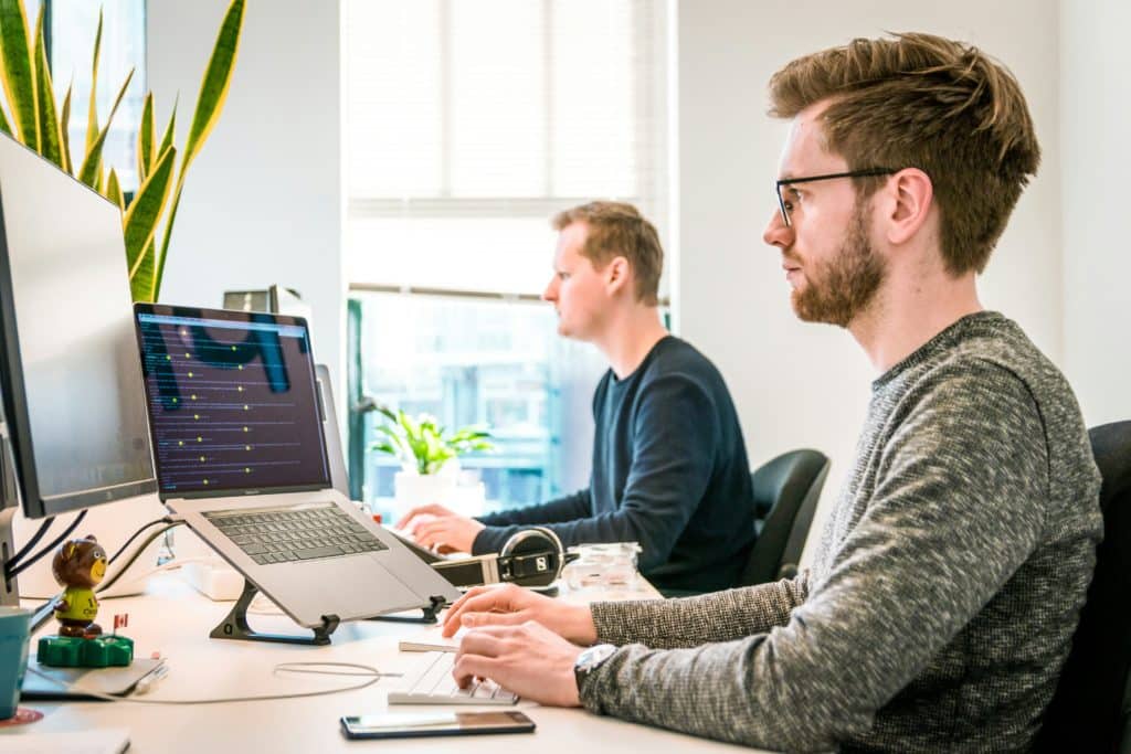Solicitor at a computer Using Find UK People® to Trace a Missing Beneficiary of a Will